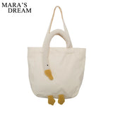 Mara's Dream Women Shoulder Bags Plush Big Goose Tote Wrist Bags Soft Handbag...