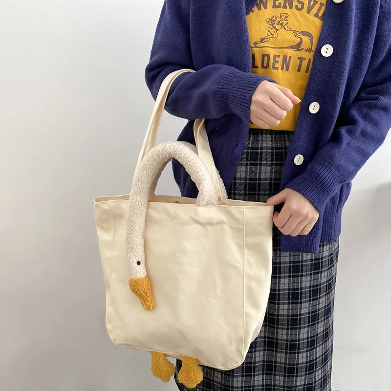 Mara's Dream Women Shoulder Bags Plush Big Goose Tote Wrist Bags Soft Handbag...