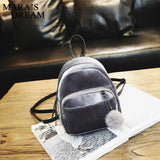 Mara's Dream Women Velvet Backpack Schoolbag Travel Shoulder Bag Mini Backpack