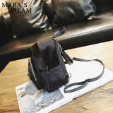 Mara's Dream Women Velvet Backpack Schoolbag Travel Shoulder Bag Mini Backpack