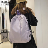 Mara's Dream Women's Backpack Solid Student School Bags Teenager Large Capacity