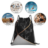 Marble Pattern Backpack Drawstring Gym Bag Geometric Colorful Abstract Graphics