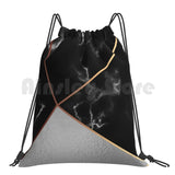 Marble Pattern Backpack Drawstring Gym Bag Geometric Colorful Abstract Graphics