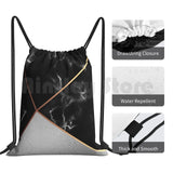 Marble Pattern Backpack Drawstring Gym Bag Geometric Colorful Abstract Graphics