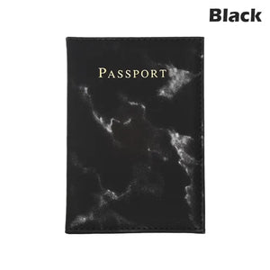 Marble Pattern Passport Cover PU Leather Unisex Women Travel Passport Holder