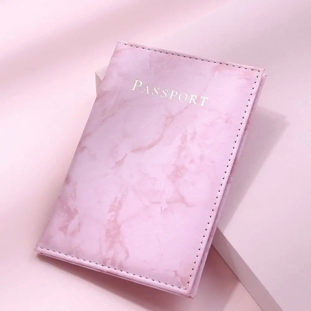 Personalized Marble Passport Cover & Luggage Tag Set for Couples