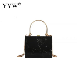 Marbling PVC Box Evening Bag Women Clutch Party Dress Purse