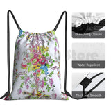 Marie Antoinette Boudoir Backpack Drawstring Bag Feathers Floral French