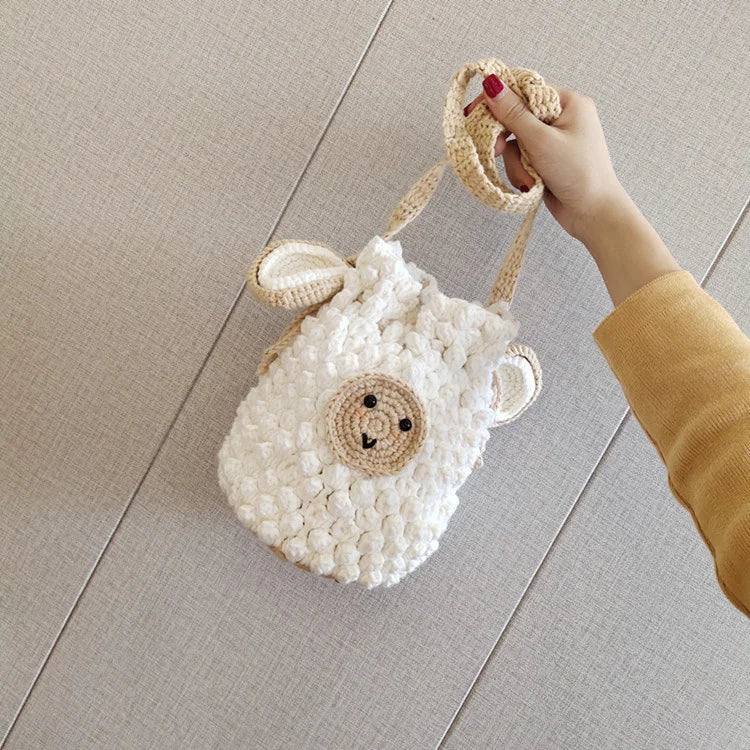 DIY Wool Crochet Little Sheep Bunch Bag Material