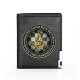 Masonic Man Leather Wallet Good Men Better Billfold Card Holder Money Bag