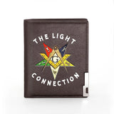 Masonic Men Leather Wallet Slim Credit Card/ID Holder