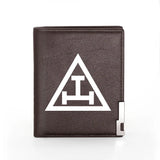 Masonic Triangle Bricklayer Men Women Leather Wallet