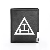 Masonic Triangle Bricklayer Men Women Leather Wallet