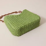 Matcha Green Purple Underarm Bags Women Woven Totes Handbags