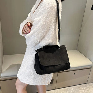 Matte PU Leather Flap Shoulder Messenger Bags For Women Large Capacity Crossbody