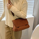 Matte PU Leather Flap Shoulder Messenger Bags For Women Large Capacity Crossbody