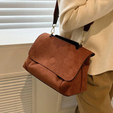 Matte PU Leather Flap Shoulder Messenger Bags For Women Large Capacity Crossbody