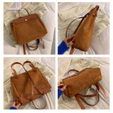 Matte PU Leather Women Backpacks Large Multifunctional Female Shoulder Bag