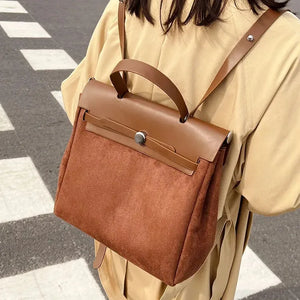 Matte PU Leather Women Backpacks Large Multifunctional Female Shoulder Bag