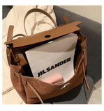 Matte PU Leather Women Backpacks Large Multifunctional Female Shoulder Bag