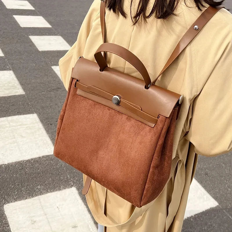 Matte PU Leather Women Backpacks Large Multifunctional Female Shoulder Bag