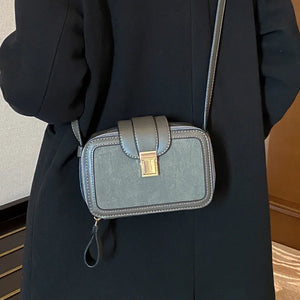 Matte Stone Pattern Crossbody Bag for Women - Small Box Flap Messenger Bag