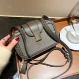 Matte Stone Pattern Crossbody Bag for Women - Small Box Flap Messenger Bag