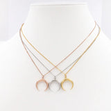 Mavis Hare 20mm Moon Necklace & Bracelet Set with Pink Bag