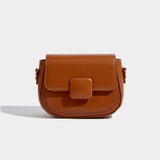 Maxdutti Solid Leather Messenger Bag Women Blogger Retro Saddle Bag