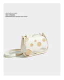 Maxdutti Casual Armpit Bag French Style Silk Bow Dot Leather Single Shoulder Bag