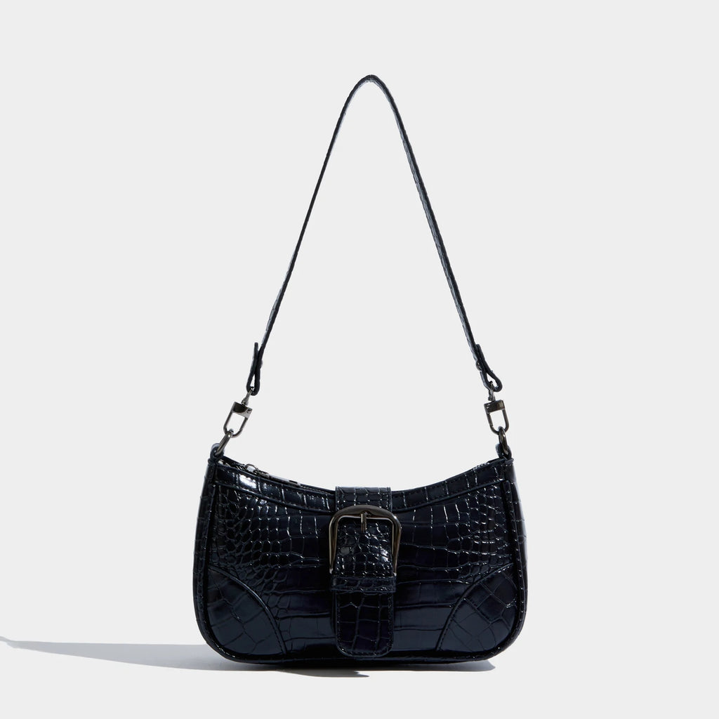 Maxdutti Crocodile Pattern Leather Casual Bag Women French Style