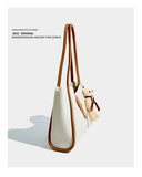 Maxdutti England Style Bag Contrast Bears PU Leather Large Capacity Shoulder Bag