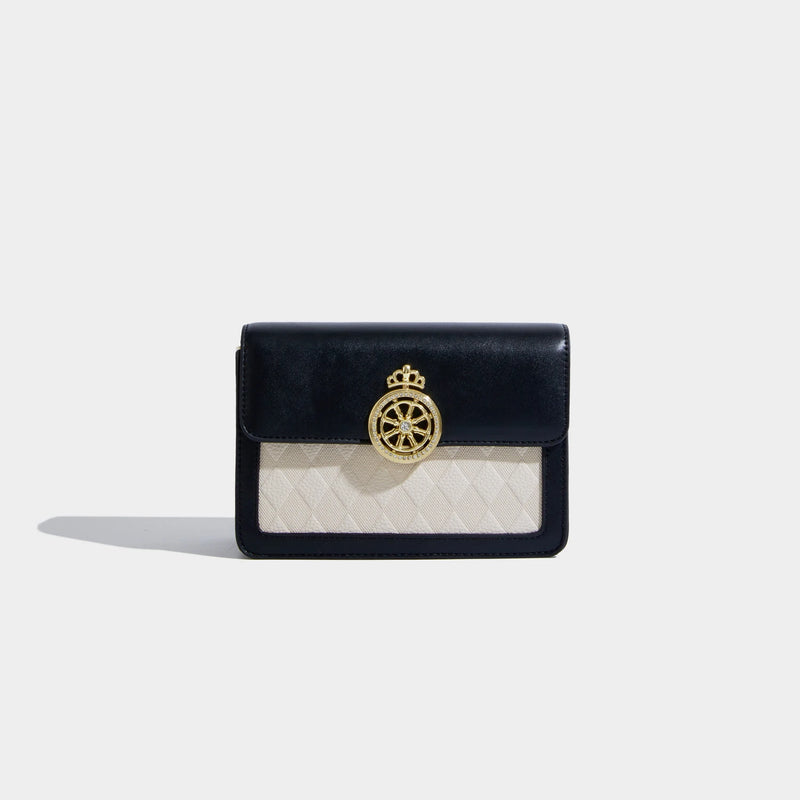Maxdutti Crown Buckle Leather Messenger Bag Women