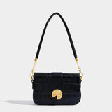 Maxdutti Messenger Bag French Style Office Lady Chain Buckle Leather Armpit