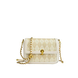 Maxdutti Chain Texture Messenger Bag Women England Style Geometric Printing Bag
