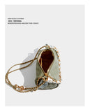 Maxdutti Ins French Silk Plaid Texture Retro Handbag Women Chain Bag