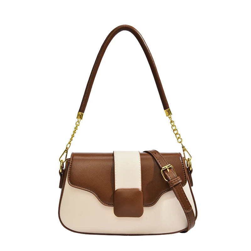 Maxdutti Messenger Bag Women Ins Blogger Vintage Contrast Chain Small Square Bag