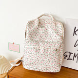 Nylon Women Backpacks Casual Lightweight Daypack Anti-Theft Bookbag with Floral