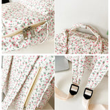 Nylon Women Backpacks Casual Lightweight Daypack Anti-Theft Bookbag with Floral