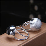S925 Sterling Silver Semi-Circular Ball Open Ring