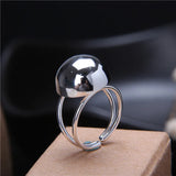 S925 Sterling Silver Semi-Circular Ball Open Ring