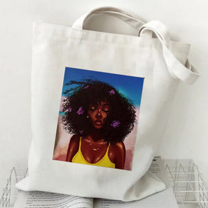 Melanin Shoulder Bag Large Capacity Canvas Handbag Tote Women Bag