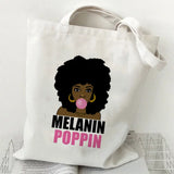 Melanin Shoulder Bag Large Capacity Canvas Handbag Tote Women Bag