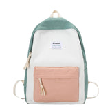 Adult Colorblock Canvas Backpack Large Zipper Electrician Backpack