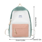 Adult Colorblock Canvas Backpack Large Zipper Electrician Backpack