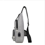 Men Anti Theft Chest Bag Shoulder Bags USB Charging Crossbody Bag