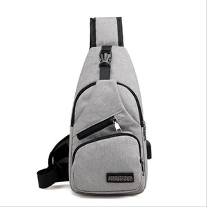 Men Anti Theft Chest Bag Shoulder Bags USB Charging Crossbody Bag