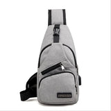 Men Anti Theft Chest Bag Shoulder Bags USB Charging Crossbody Bag