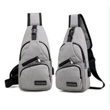 Men Anti Theft Chest Bag Shoulder Bags USB Charging Crossbody Bag