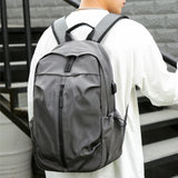 Men Backpack Waterproof Sports Bag USB Business Travel Youth School